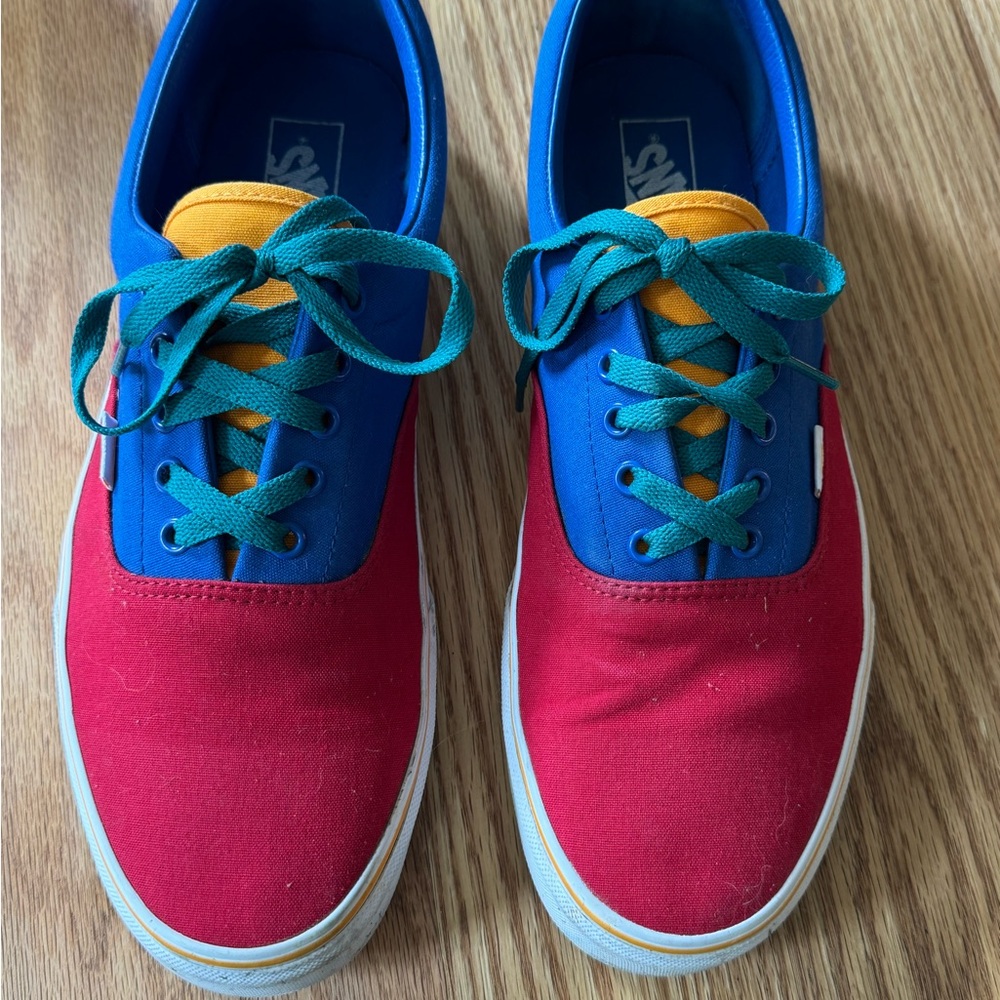 Vans “Authentic” Colorblock Sneakers in Red, Blue, Green and Yellow - Size 13
